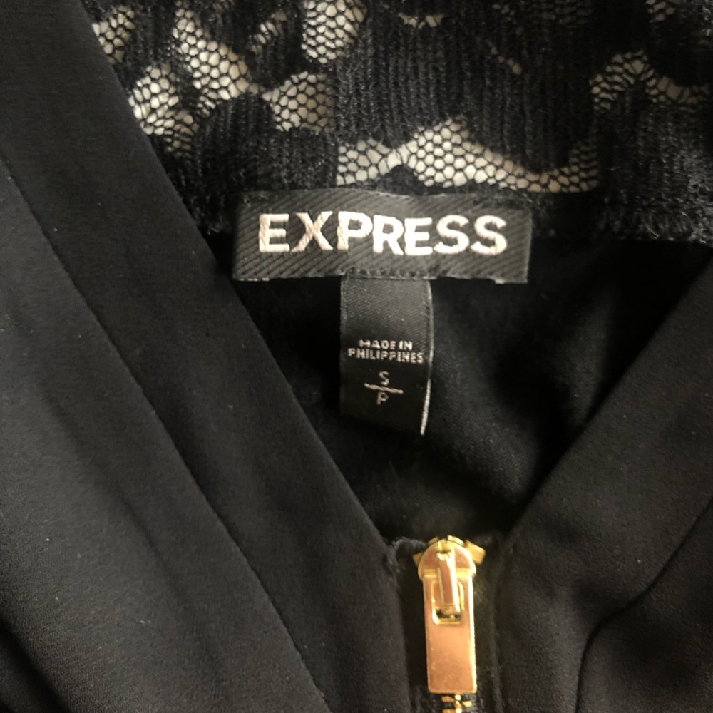 Express Black Lace Tank with Zipper Detail - Picture 3 of 3